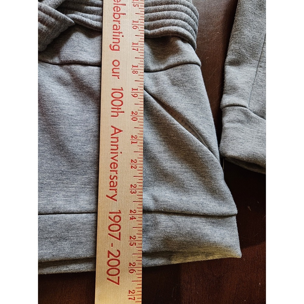 The North Face Women's Small Gray Full Zip Fleece Jacket Tie Waist Mock Neck - Picture 13 of 13